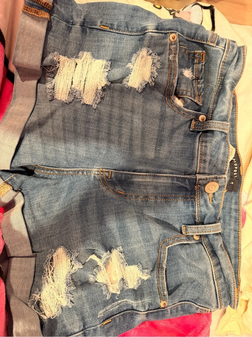 Aeropostale Light Blue Distressed Denim Shorts